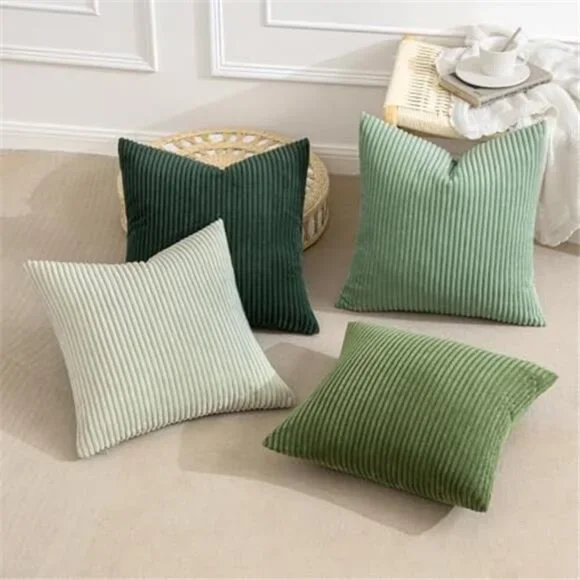 Farmhouse Sage Green Throw Pillow Covers 18x18 Inch Set of 4 NO INSERT - Picture 3 of 6